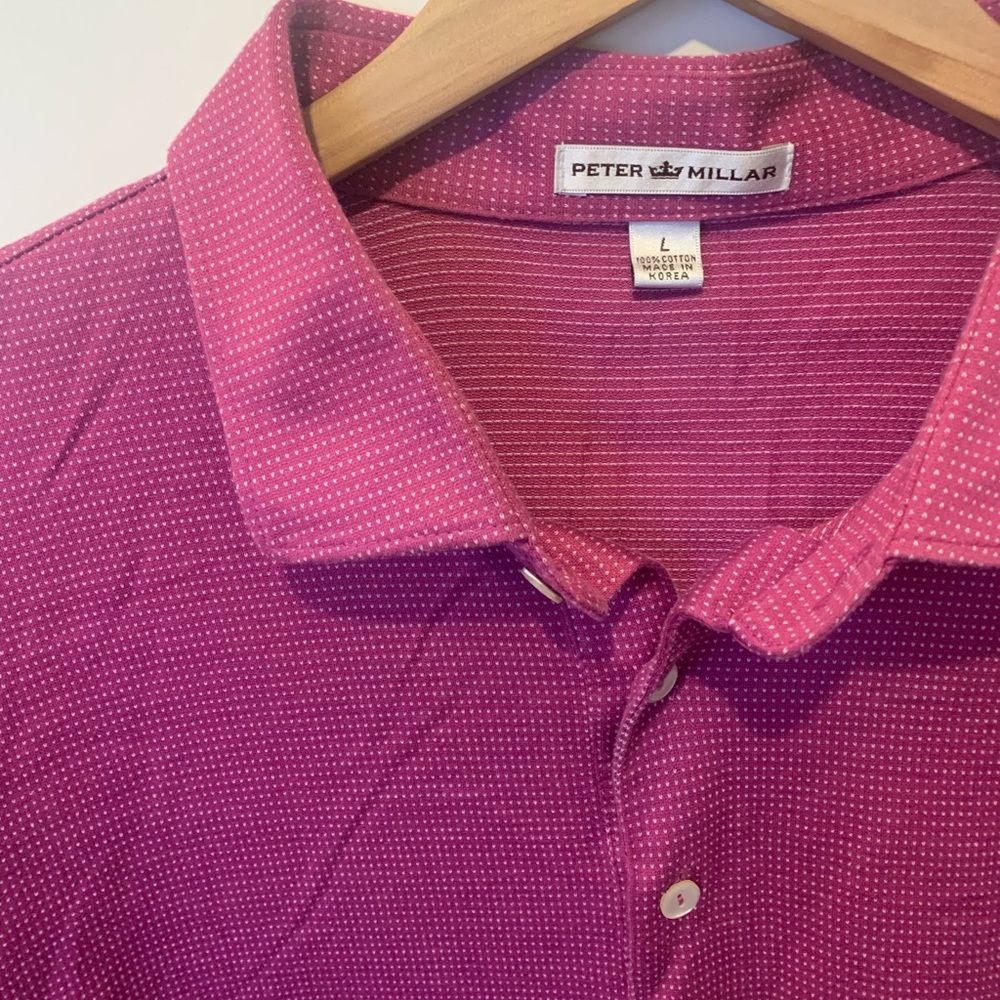 Mint Peter Millar Maroon Microdot Polo - image 3